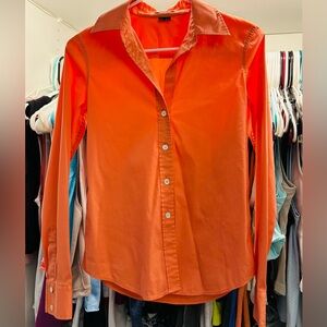 Theory Classic Slim Fit Button Up in Coral